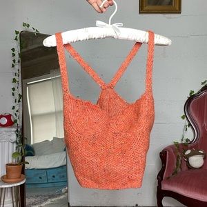 Orange Knitt Crop
